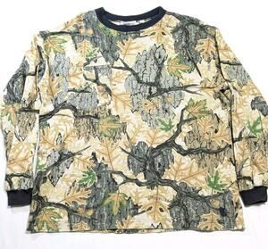 Vintage Predator Camouflage Long Sleeve Pocket T-Shirt Mens L Made In Usa 90s